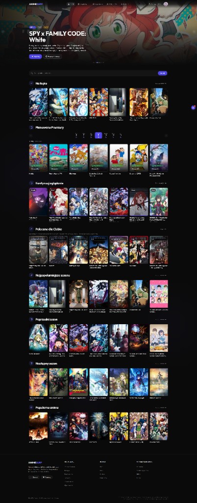 Zrzut ekranu projektu anime.surf
